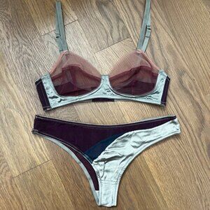 Voiment Tulle Wireless Bra/Brief set